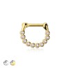 MULTI GEM CZ PINK HUE SEPTUM HINGED CLICKER